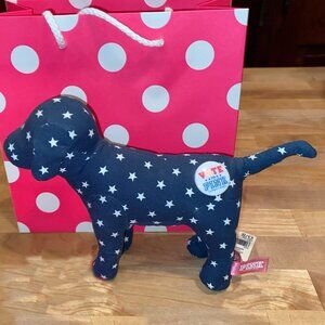 VS PINK Navy Blue w/Stars VOTE Mini Dog, 2008, w/ paper store tags + Gift Bag